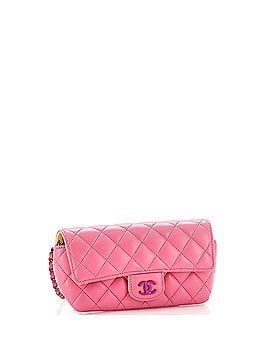 Chanel Classic Sunglasses Case with Chain Quilted Lambskin with Rainbow Hardware (view 2)