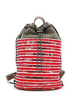 Chanel Cubano Trip Backpack Sequin Embellished Canvas Medium (view 1)