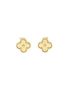 Van Cleef & Arpels Vintage Alhambra Earrings Guilloche 18K Yellow Gold (view 1)