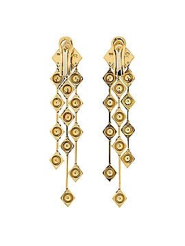 Chanel Matelasse Chandelier Drop Earrings 18K Yellow Gold Large (view 2)