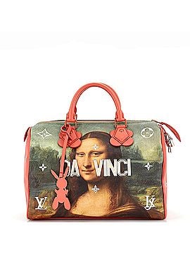 Louis Vuitton Speedy Handbag Limited Edition Jeff Koons Da Vinci Print Canvas 30 (view 1)