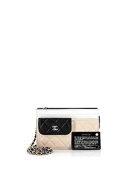 Chanel Tricolor CC Multi-Pocket Wallet on Chain Quilted Goatskin (view 2)