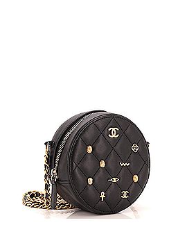 Chanel Egyptian Amulet Round Chain Clutch Quilted Calfskin Mini (view 2)