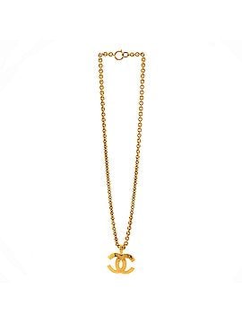 Chanel Vintage CC Pendant Necklace Quilted Metal Small (view 2)