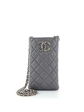 Chanel French New Wave Phone Holder Crossbody Bag Quilted Caviar (view 1)