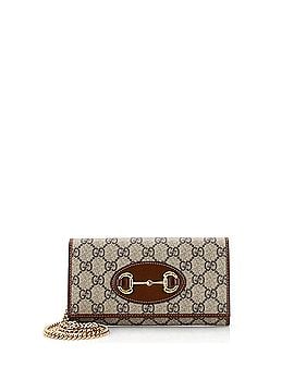 Gucci Horsebit 1955 Chain Wallet GG Coated Canvas (view 1)