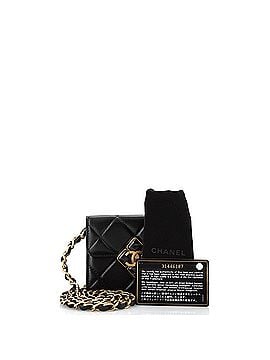 Chanel CC Diamond Lock Flap Card Holder on Chain Quilted Lambskin (view 2)
