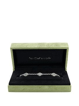 Van Cleef & Arpels Vintage Alhambra 5 Motifs Bracelet 18K White Gold and Mother of Pearl (view 2)