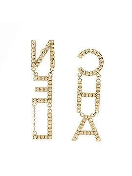 Chanel CHA-NEL Drop Earrings Metal with Crystals (view 2)