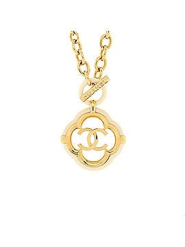 Chanel CC Cut Out Medallion Chain Pendant Necklace Metal and Resin (view 1)