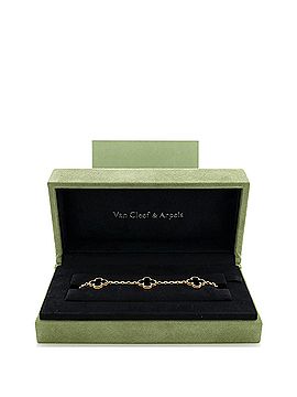 Van Cleef & Arpels Vintage Alhambra 5 Motifs Bracelet 18K Yellow Gold and Onyx (view 2)