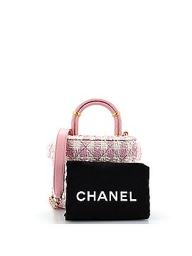 Chanel CC Top Handle Flap Vanity Case Quilted Tweed Small (view 2)