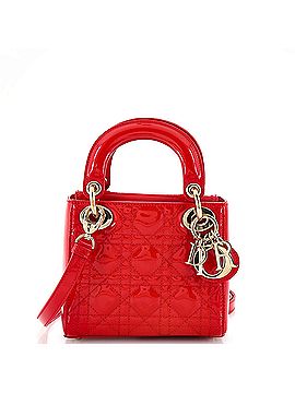 Christian Dior Lady Dior Bag Cannage Quilt Patent Mini (view 1)
