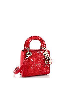Christian Dior Lady Dior Bag Cannage Quilt Patent Mini (view 2)