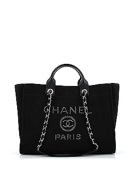 Chanel Deauville Tote Pearl Embellished Canvas Medium (view 1)
