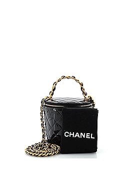 Chanel Woven Chain Top Handle Vanity Bucket Bag Quilted Patent (view 2)