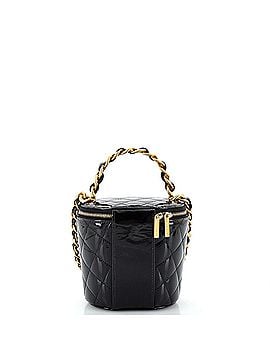 Chanel Woven Chain Top Handle Vanity Bucket Bag Quilted Patent (view 2)