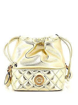 Versace Medusa Drawstring Bucket Bag Quilted Leather Small (view 1)