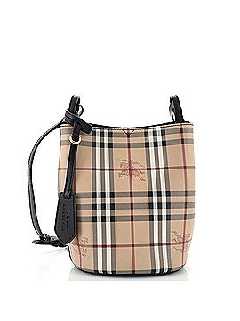 Burberry Lorne Bucket Bag Haymarket Coated Canvas Small (view 1)