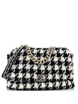 Chanel 19 Flap Bag Quilted Houndstooth Tweed and Ribbon Maxi (view 1)