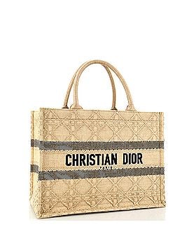Christian Dior Book Tote Cannage Embroidered Raffia Medium (view 2)