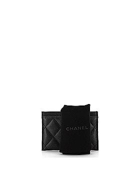 Chanel Textured CC Card Holder Quilted Caviar (view 2)