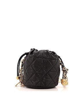 Chanel Medallion Charms Drawstring Bucket Bag Quilted Caviar Mini (view 2)