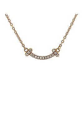Tiffany & Co. T Smile Pendant Necklace 18K Rose Gold with Diamonds Mini (view 1)