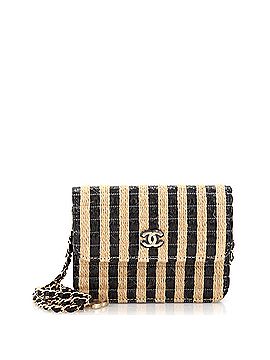 Chanel CC Flap Chain Belt Bag Striped Raffia and Jute (view 1)