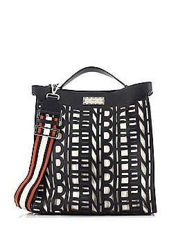 Fendi Peekaboo X-Lite Fit Bag Laser Cut Leather and Canvas (view 1)