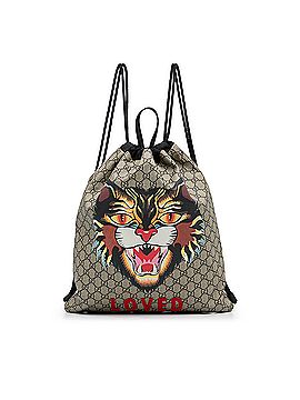 Gucci GG Supreme Angry Cat Drawstring Backpack (view 1)