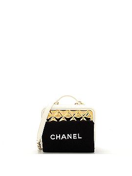 Chanel Golden Plate Vanity Case Quilted Metal and Lambskin Medium (view 2)