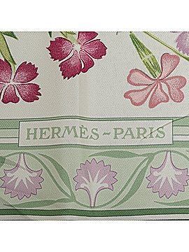Hermès Œillets Sauvages et Autres Caryophyllées Silk Scarf (view 2)