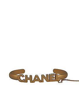 Chanel Logo Bangle with Chain Attached CC Crystal Ring (view 1)