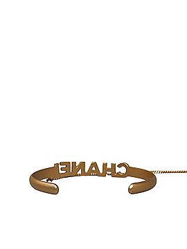 Chanel Logo Bangle with Chain Attached CC Crystal Ring (view 2)