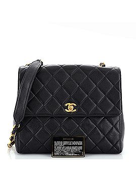 Chanel Vintage Square CC Flap Bag Quilted Caviar Small (view 2)