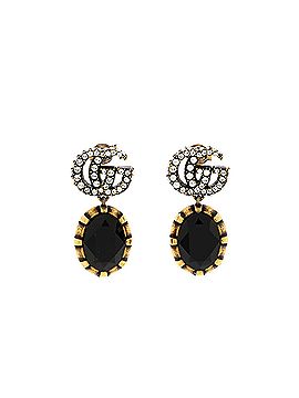 Gucci Double G Round Drop Earrings Metal with Crystals (view 1)