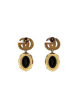 Gucci Double G Round Drop Earrings Metal with Crystals (view 2)