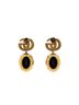 Gucci Black Double G Round Drop Earrings Metal with Crystals One Size - photo 2