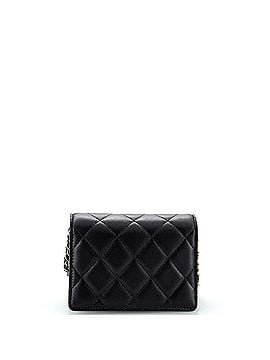 Chanel Camellia Bow Flap Card Holder with Chain Quilted Lambskin (view 2)