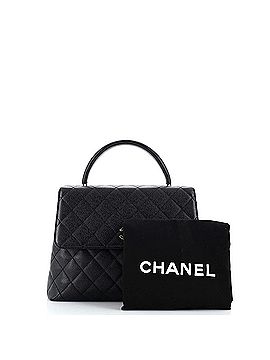 Chanel Vintage Classic Top Handle Flap Bag Quilted Caviar Jumbo (view 2)