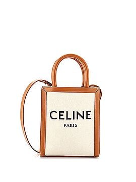 Céline Vertical Cabas Tote Canvas with Leather Mini (view 1)