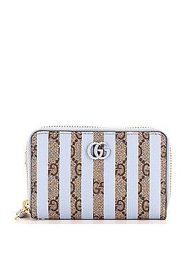 Gucci GG Zip Around Key Case Striped GG Coated Canvas (view 1)