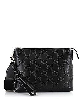 Gucci Convertible Messenger Bag GG Embossed Perforated Leather Medium (view 1)