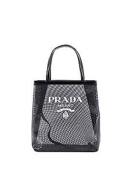 Prada Logo Open Tote Sequined Mesh Small (view 1)