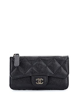Chanel Flap Zip Card Holder Quilted Caviar (view 1)