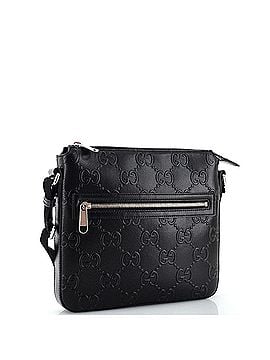 Gucci Front Zip Messenger GG Embossed Perforated Leather Small (view 2)