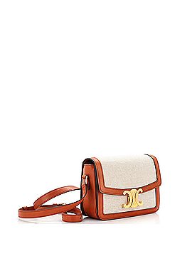 Céline Triomphe Shoulder Bag Canvas with Leather Teen (view 2)