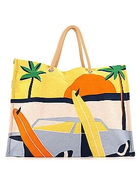 Hermès Apres la Vague Beach Bag Printed Toile (view 1)