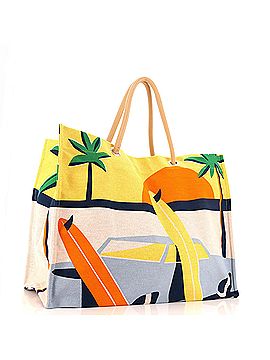 Hermès Apres la Vague Beach Bag Printed Toile (view 2)